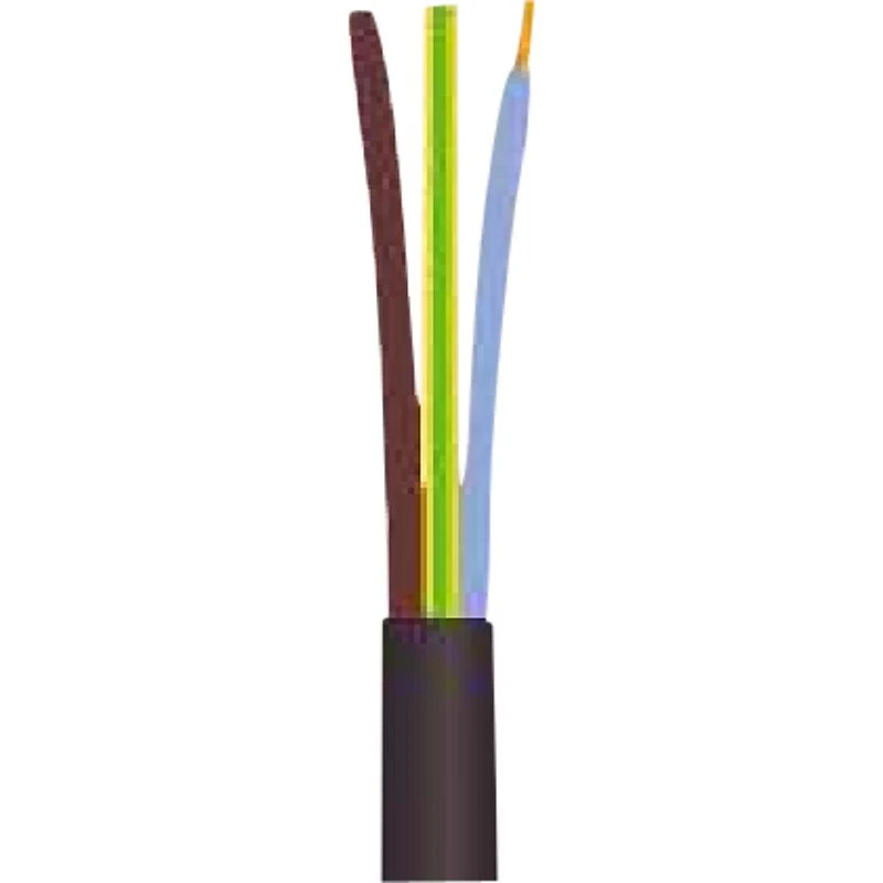 Rund PKAJ 3G1 Sort 50m - Plastkappeledning