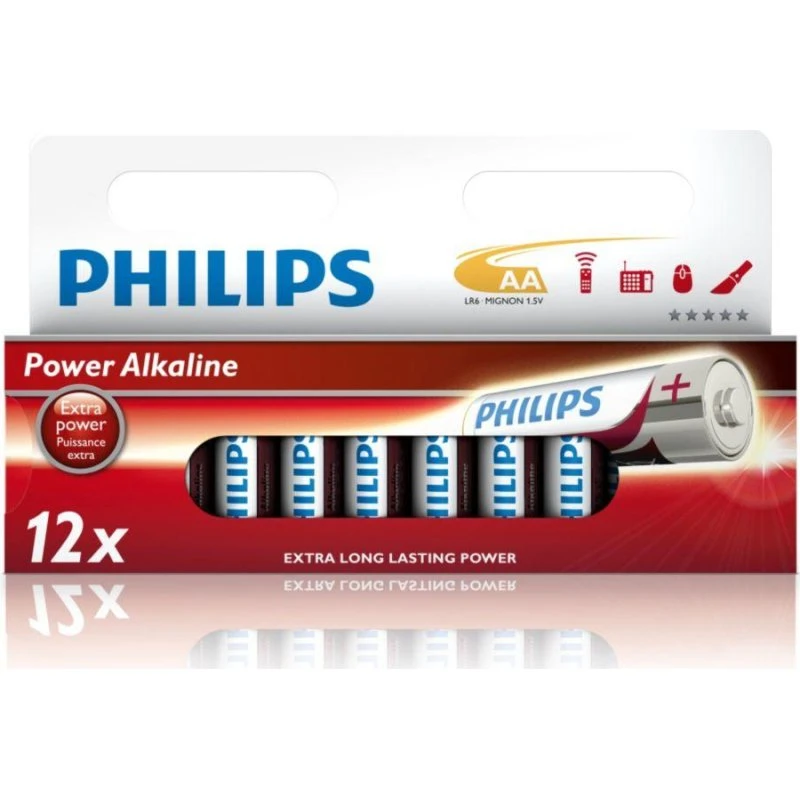 Philips LR6P12W/10 Power Alkaline AA batterier - 12 stk.