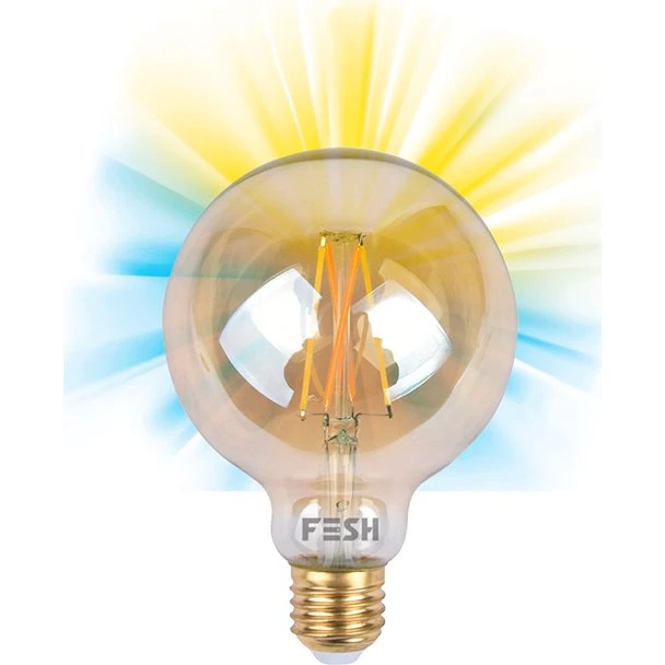FESH Smart Home LED Globe Ø95 Amber E27 5,5W Kold/Varm