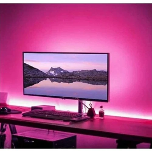 1m USB RGB LED strip til TV og PC - Inkl. controller og fjernbetjening