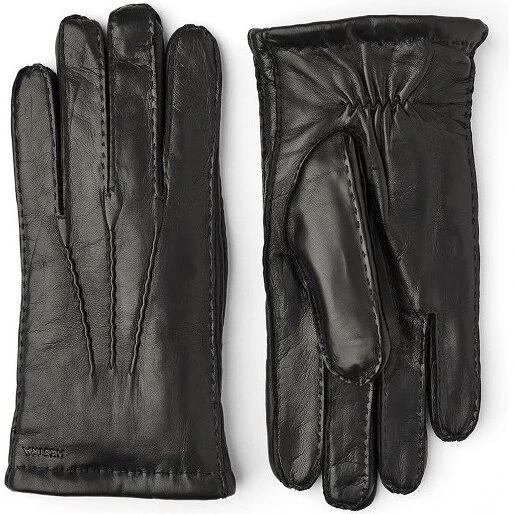 Hestra George lammeskindshandske med lammefor - sort