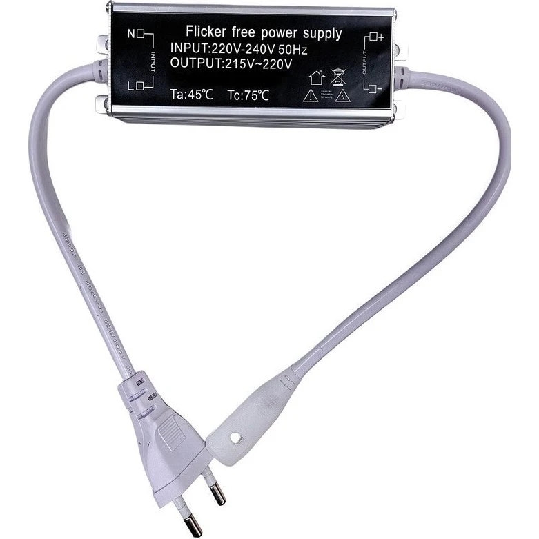 Flicker Free Stik til 230V LED Strip Neon COB - Inkl. Endeprop