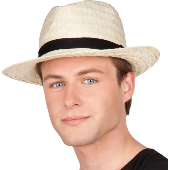 Panama-stråhat med sort bånd