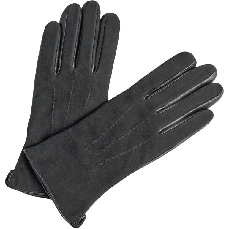 Markberg Carianna Suede-handske, sort str. 7