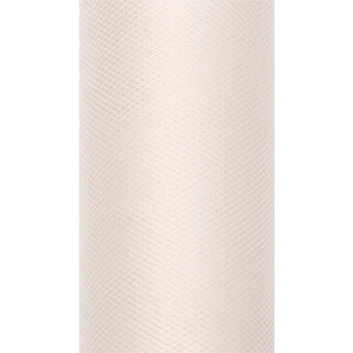 Tyl Creme 15 cm x 9 m – creme polyester tyl (1 rulle)