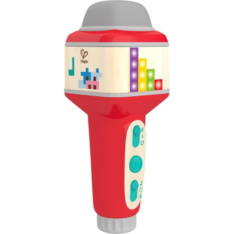 Hape Pixelz Popstar legetøjsmikrofon med lys og stemmeeffekter