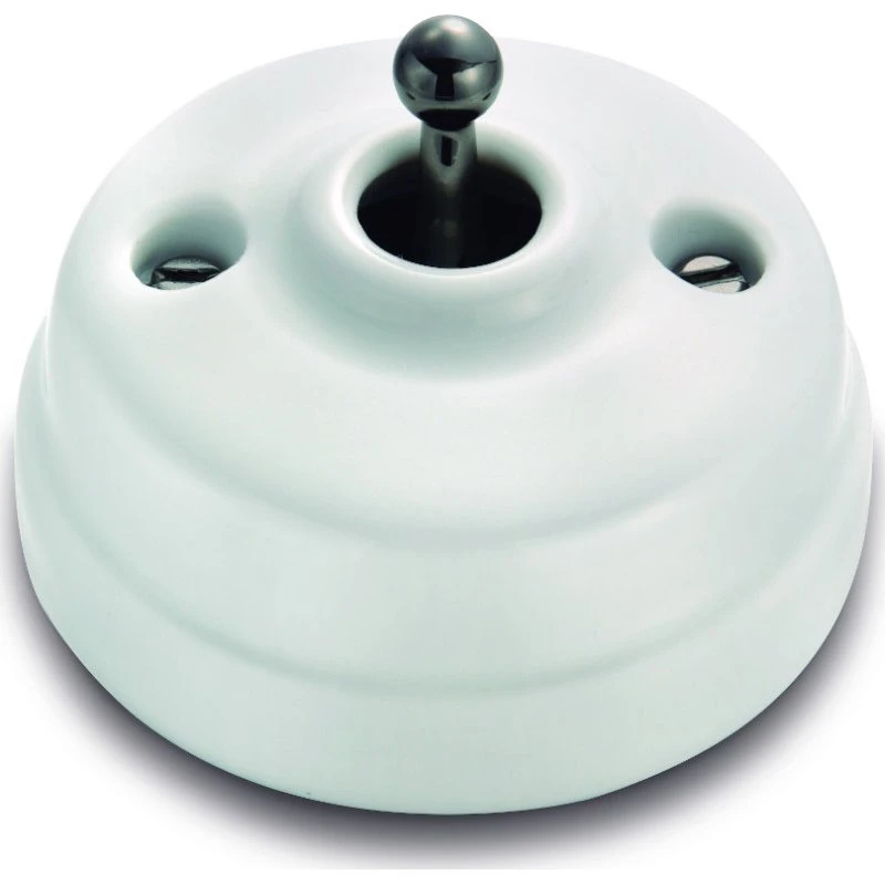 Fontini Dimbler afbryder, sort og hvid porcelæn