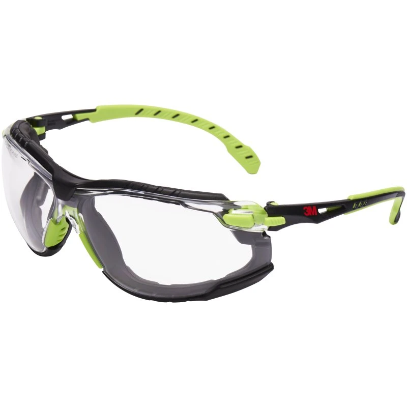 3M Solus 1000 S1201SGAFKT Beskyttelsesbriller - Grøn/Sort, Klar