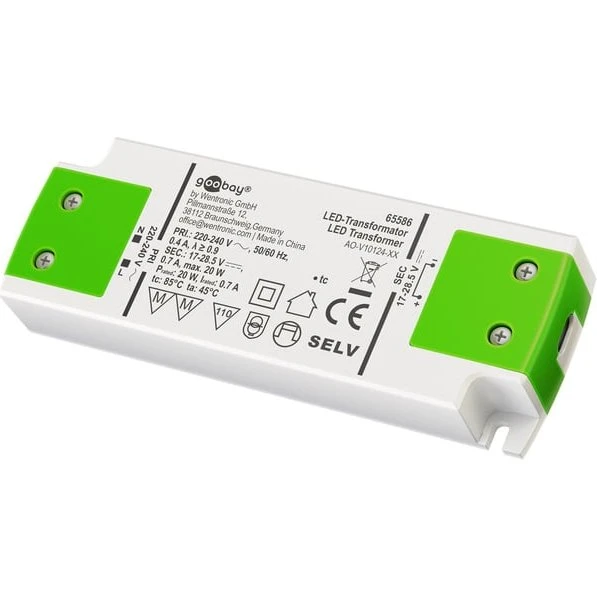 Goobay 65586 LED Transformer 0,7A (20W) - Hvid/Grøn
