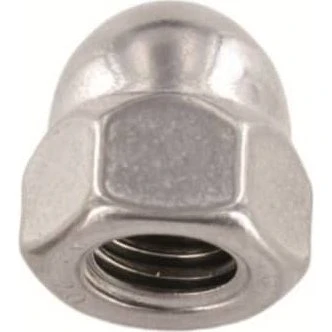 Topmøtrik M16 A4 DIN 1587 6-kant syrefast