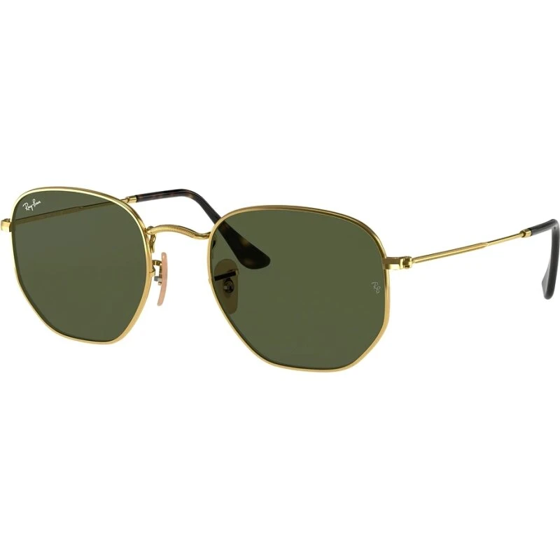 Ray-Ban 0RB3548N Hexagonal solbriller – guldramme / grønne glas
