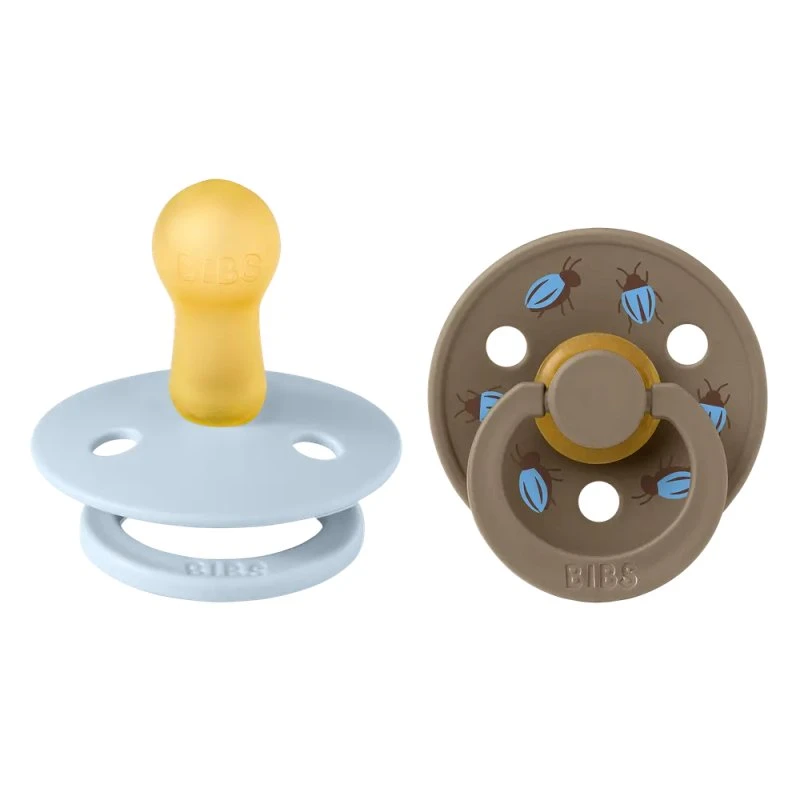 BIBS Studio Colour Pacifier Beetle Mix - Baby Blue/Dark Oak - Str 2