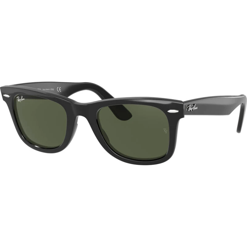 Ray-Ban Wayfarer RB2140F 901 – Sort stel, Grøn G15