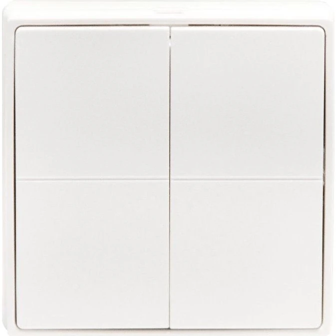 Shelly BLU Wall Switch 4 ZB - Trådløs 4-knaps vægkontakt (Hvid)