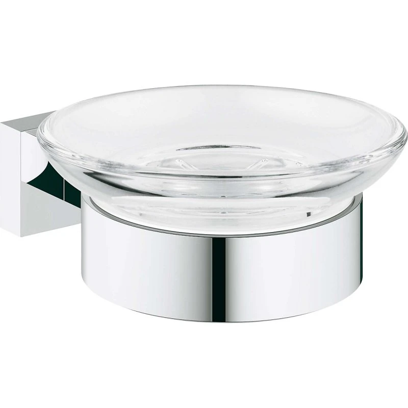 GROHE Essentials Cube sæbeskål med holder i krom og glas