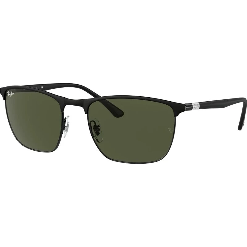 Ray-Ban RB3686 9144P1 – Sort stålstel, grønne linser
