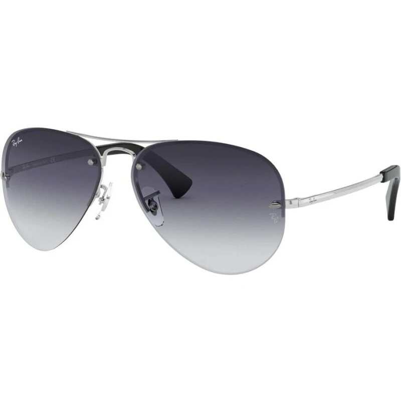 Ray-Ban RB3449 003/8G Aviator semi-stelløs sølv/grå