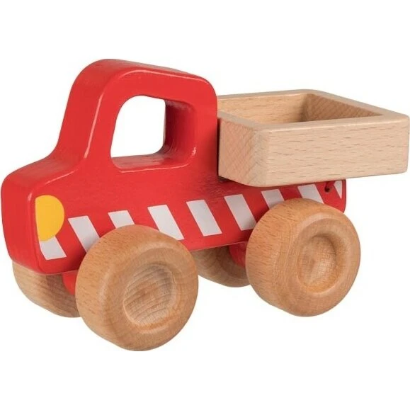 Goki Wooden Dump Truck - Rød trælastbil med vippelad