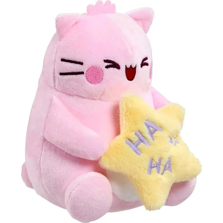 Pembe Plush 15 cm Pink Kat med Smilende Stjerne