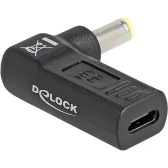 DeLOCK USB-C til DC 5,5 x 2,5 mm Strømforsyningsadapter, Sort