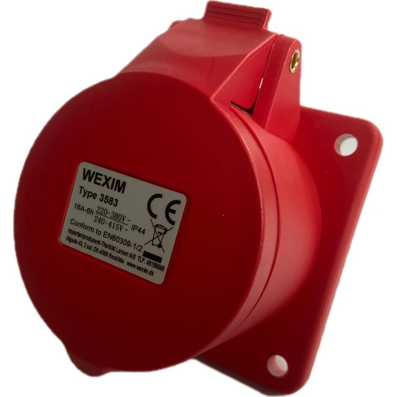Wexim CEE vægudtag 5P 400V 16A IP44