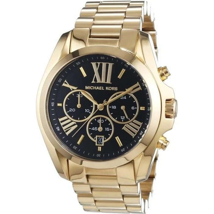 Michael Kors Bradshaw MK5739 43 mm guldfarvet stål, sort skive