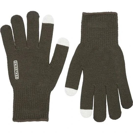 Sealskinz Hanworth Merino handsker - Olive - One Size