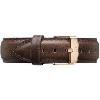 Daniel Wellington Classic Bristol 20 mm mørkebrun læderrem rødguld