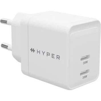 HyperJuice 35W GaN 2x USB-C Oplader (EU) - Hvid