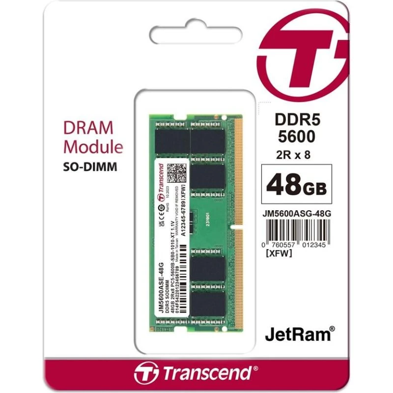 Transcend JetRAM DDR5 48GB SO-DIMM 5600MHz RAM