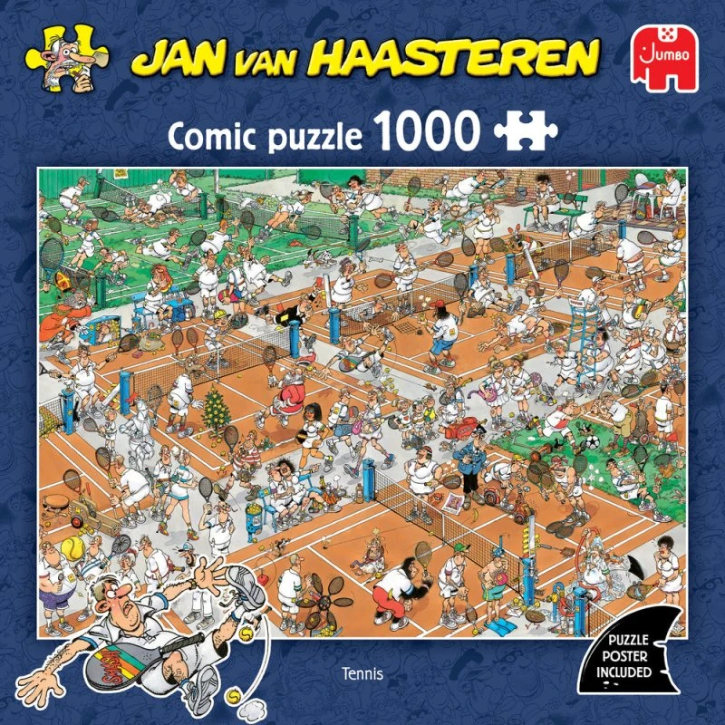 Jan Van Haasteren Puslespil 1000 brikker - The Tennis Court