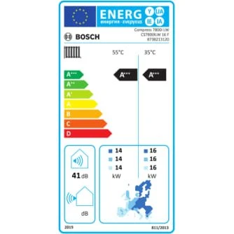 Bosch Compress 7800i LWF 16 kW Jordvarmepumpe - Metal Hvid