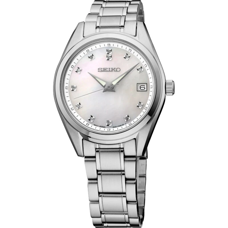 Seiko Classic SUR579P1 dameur 32 mm – sølv/perlemor