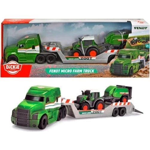 Dickie Toys Fendt Micro Farm Truck med Mack lastbil og traktor
