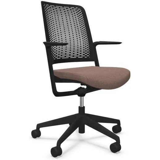 WithMe Kontorstol – tekstil sæde, sort understel