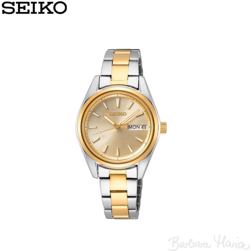 Seiko SUR354P1 dameur 30 mm, sølv/guld, safirglas