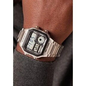 Casio Timeless AE-1200WHD-1AVEF, 43 mm sort stållænke