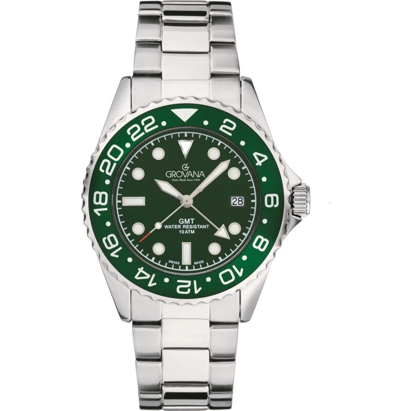 Swiss Alpine Military GMT 7052.1134 42 mm stål – grøn