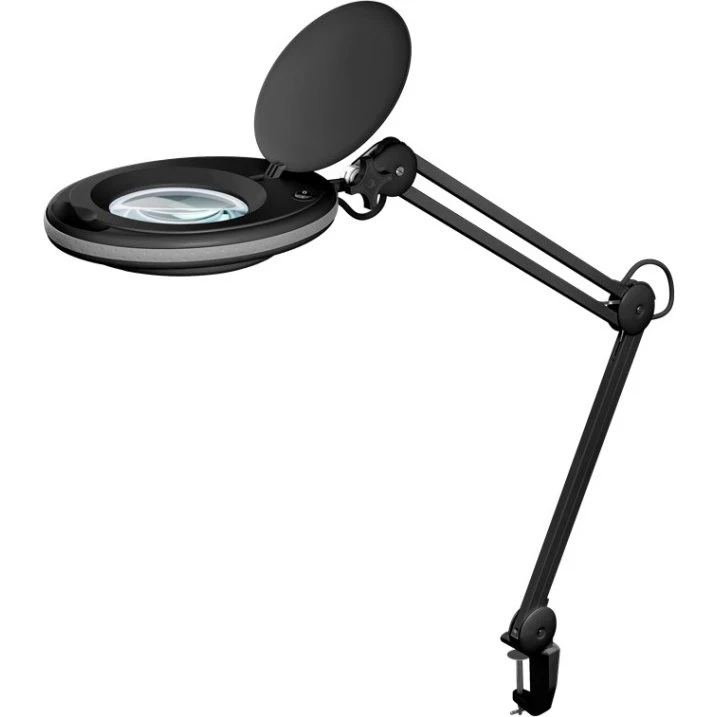 Goobay LED-luplampe med klemme, 8W, sort, 1,75x forstørrelse
