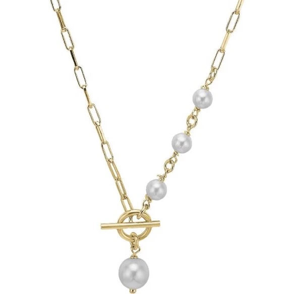 Aagaard 18 kt forgyldt sterling sølv halskæde med perler 45 cm