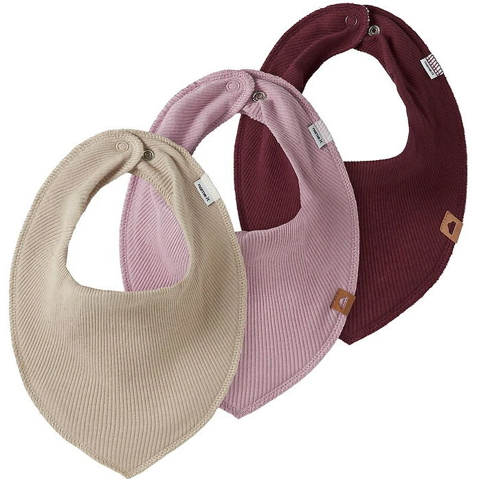 Name It savlesmække Rib 3-pak - Cement/Lilac/Burgundy