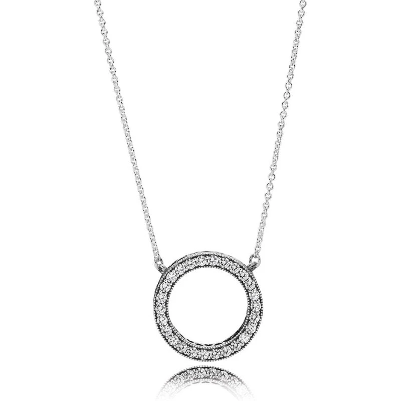 Pandora Cirkelhalskæde med zirkoner 590514CZ, justerbar 45/42/38 cm