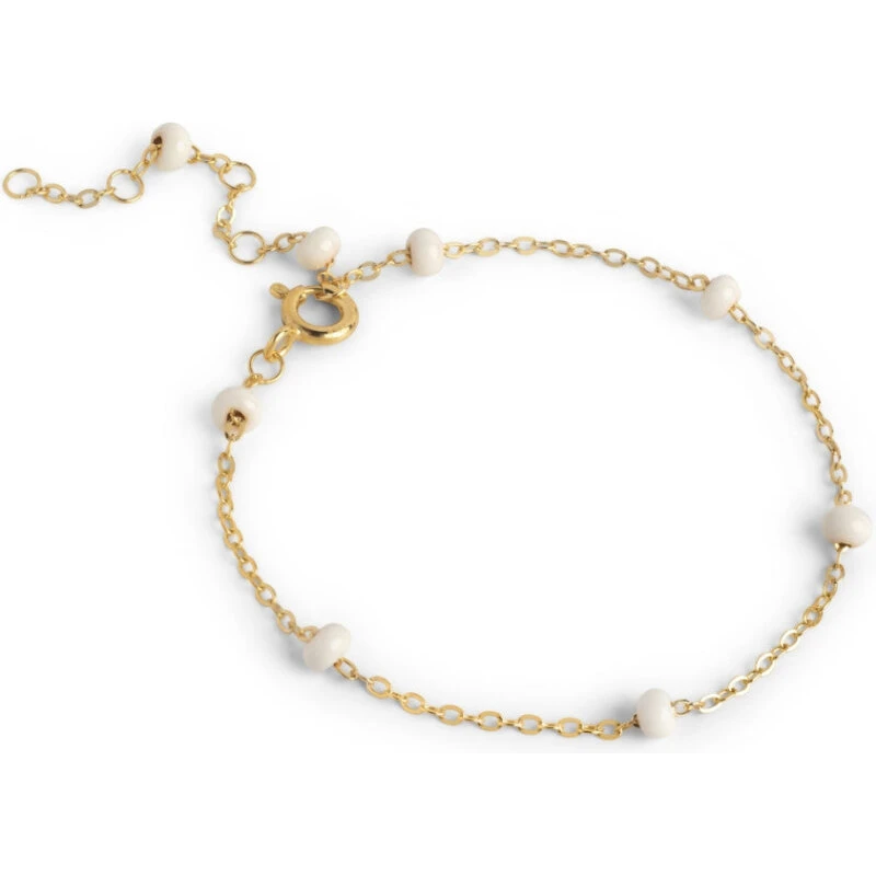 Enamel Copenhagen Lola Bold Daisy armbånd – forgyldt, creme