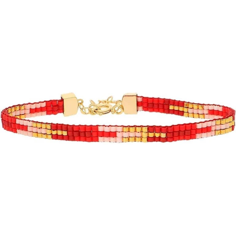 Nuni Mary armbånd, 24 kt. forgyldt (Red) 16+3 cm