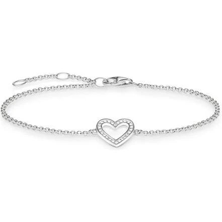 Thomas Sabo Heart Armbånd A1553-051-14, 925 Sterling 19,5 cm