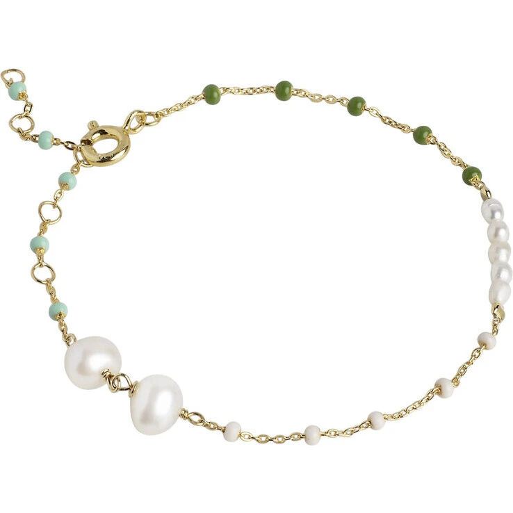 Enamel Lola Perla Armbånd 18 kt. forgyldt 925 Sterling, justerbart
