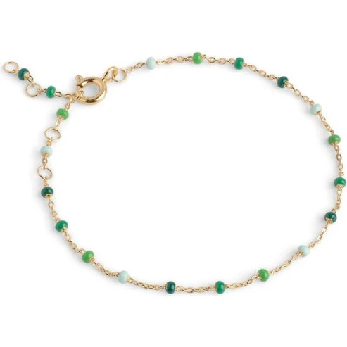 Enamel Lola armbånd, forgyldt – Petrol Green