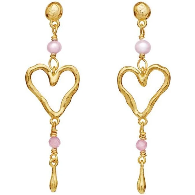 Maanesten Sabi Petit øreringe – forgyldt sølv med perle & turmalin