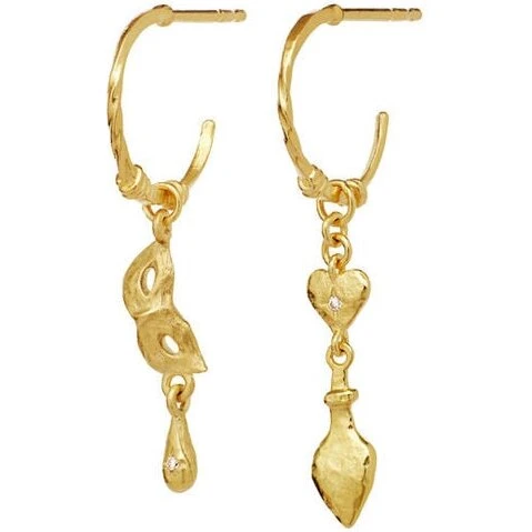 Maanesten Dolore øreringe – 18K forgyldt sølv, champagne zirkon