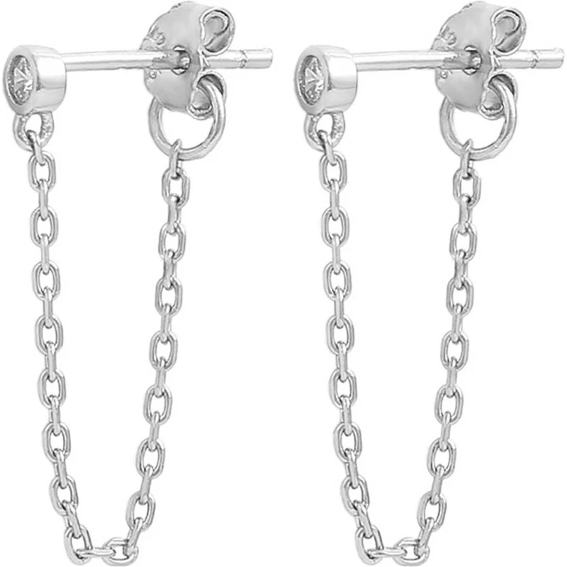 Hultquist Tuva øreringe 2 cm i 925 sterlingsølv med cz